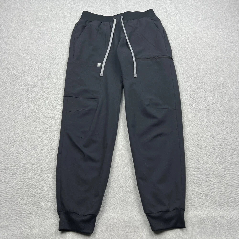 Fabletics All-Shift Scrub Jogger Mens Small Black Medical Drawstring GJ2500501